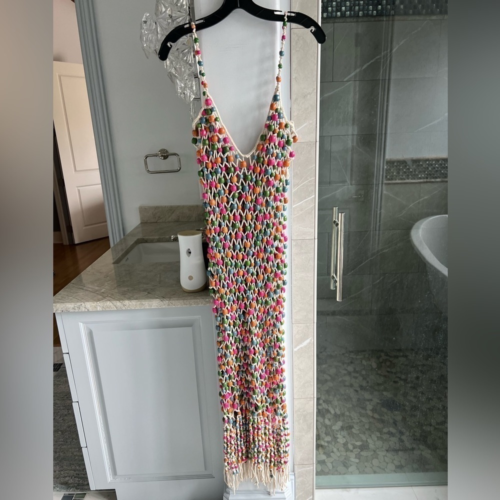 Retrofete Calypso Beaded Crochet Midi Dress - Picture 3 of 13
